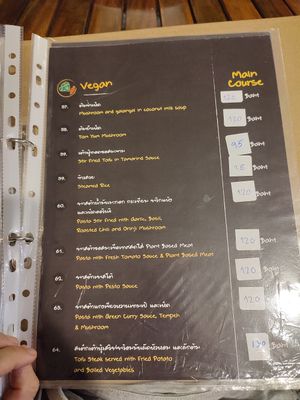 Menu pages at Veggie Tales x Wagging Tales Cafe in Hua Hin