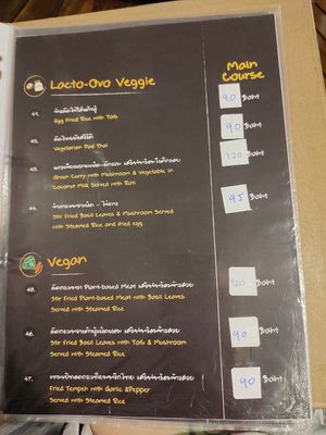 Menu pages at Veggie Tales x Wagging Tales Cafe in Hua Hin