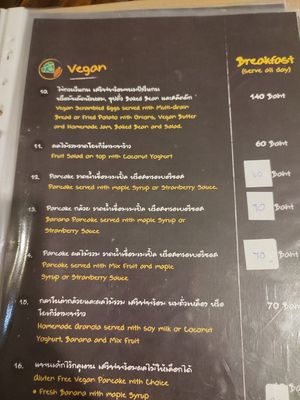 Menu pages at Veggie Tales x Wagging Tales Cafe in Hua Hin