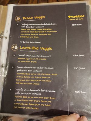 Menu pages at Veggie Tales x Wagging Tales Cafe in Hua Hin