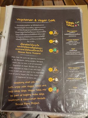 Menu pages at Veggie Tales x Wagging Tales Cafe in Hua Hin