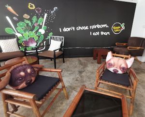 Inside "Coffee Shop" area at Veggie Tales x Wagging Tales Cafe in Hua Hin