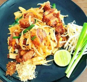 Pad Thai Faux Pork at Veggie Tales x Wagging Tales Cafe in Hua Hin