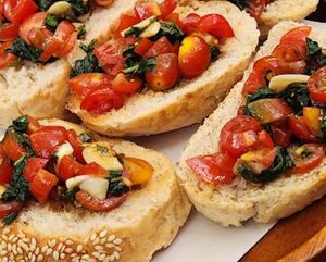 Cherry Tomato on toasted bread at Veggie Tales x Wagging Tales Cafe in Hua Hin