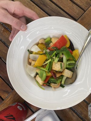 Tofu cashew nut  at Veggie Tales x Wagging Tales Cafe in Hua Hin