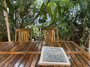 It’s mostly a garden restaurant so is a very tranquil place to sit.  at Veggie Tales x Wagging Tales Cafe in Hua Hin
