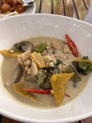 Veg curry - very tasty!  at Veggie Tales x Wagging Tales Cafe in Hua Hin