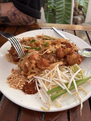 Pad Thai- delicious and moist, not sticky and dry  at Veggie Tales x Wagging Tales Cafe in Hua Hin