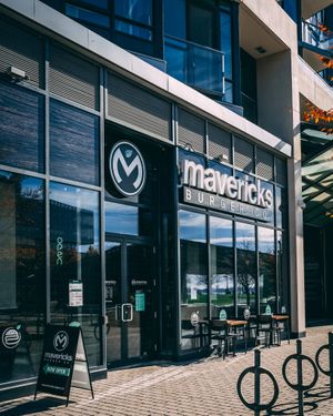 Sunny, fall day at Mavericks at Mavericks Burger Co in Toronto