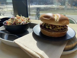 Dragon burger and slaw  at Mavericks Burger Co in Toronto