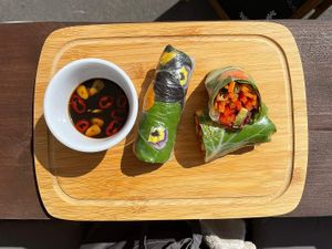 Rolls and soy dip at Caffe Latte in Chorley
