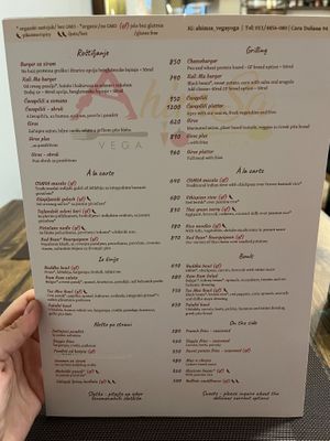 Menu at AhimSa Vega-Yoga in Belgrade