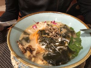 Miso. Ramen, carrot and tempeh bowl   at AhimSa Vega-Yoga in Belgrade