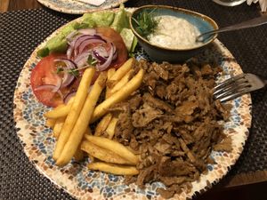 The Gyros platter  at AhimSa Vega-Yoga in Belgrade