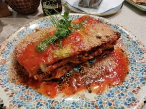 Amazing lasagna at AhimSa Vega-Yoga in Belgrade
