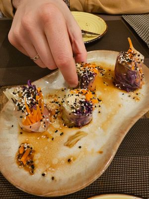 Spring rolls at AhimSa Vega-Yoga in Belgrade