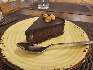 Choco cherry raw cake at AhimSa Vega-Yoga in Belgrade