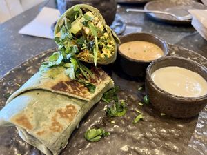 Burrito 🌯 vegan breakfast   at Honest Greens - Velázquez in Madrid