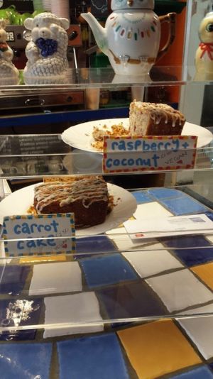 Vegan cake selection at The Beached Lamb Cafe in Newquay