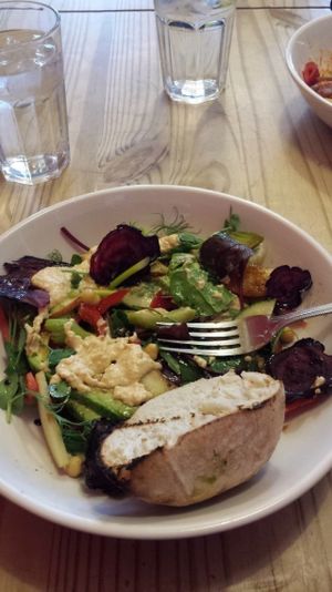 Vegan super salad at The Beached Lamb Cafe in Newquay