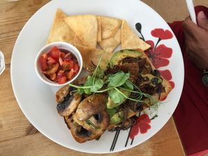 Mushroom ciabatta at The Beached Lamb Cafe in Newquay
