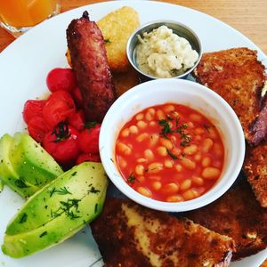 Vegan brekkie at The Beached Lamb Cafe in Newquay
