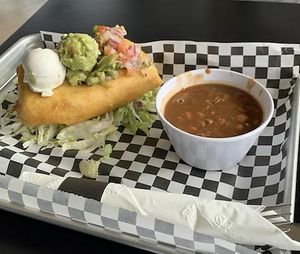 Chimichanga.  at the hive vegan eatery in Houston