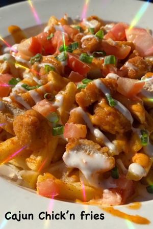 Cajun Chick’n Fries at the hive vegan eatery in Houston