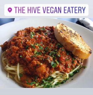 Told ya our spaghetti was popular! 💛🐝 at the hive vegan eatery in Houston