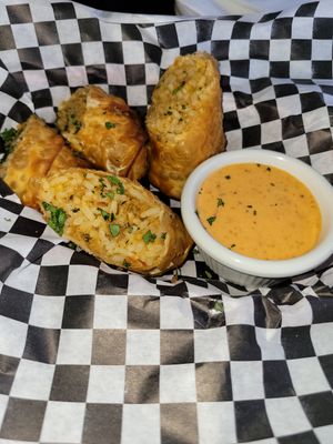 Boudain Egg Rolls at the hive vegan eatery in Houston