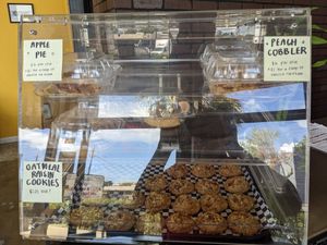 Dessert case at the hive vegan eatery in Houston