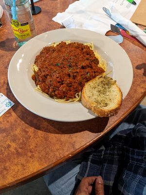 Beyond spaghetti with meatballs and garlic bread at the hive vegan eatery in Houston