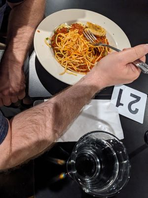 Spaghetti at the hive vegan eatery in Houston