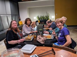 Vivacious vegan diners at the hive vegan eatery in Houston