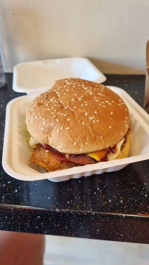 Bbq burger at Vegan Sting in Manchester