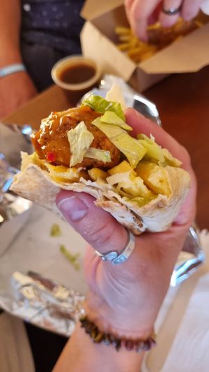 Fried chickn kebab at Vegan Sting in Manchester