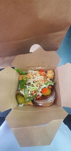 Salt & Pepper Chik'n Bites (added pickles) at Vegan Sting in Manchester