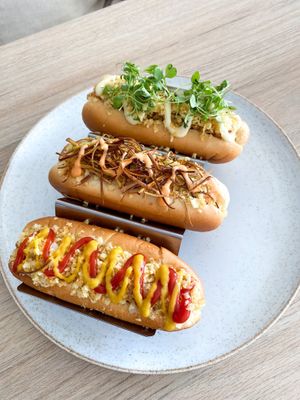 Hot dog trio  at Gigi's Plant Based in Pereira