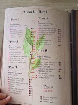 Menu at Gigi's Plant Based in Pereira