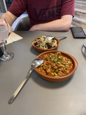 favas tapas and shiitake tapas  at Lupin Snack Bar in Porto