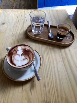 Hot chocolate and espresso   at Fika+ in Chester