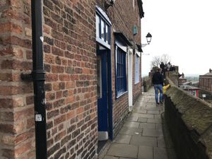 Look for the blue door    at Fika+ in Chester