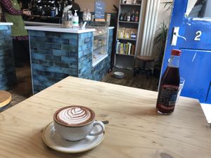 Hot choc and karma kola  at Fika+ in Chester