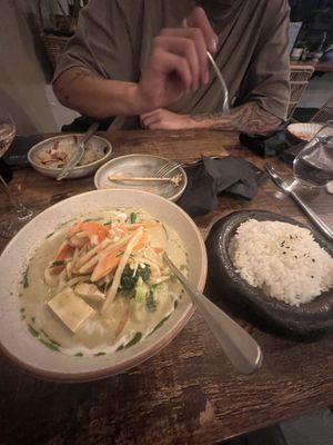 Tofu green curry  at Monsoon in Launceston