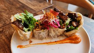 VEGAN SPICY DUCK ROTI at Monsoon in Launceston