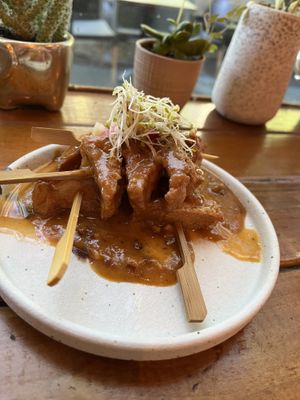 Satay tofu  at Monsoon in Launceston