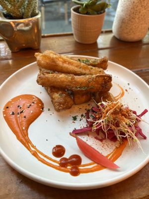 Vegan calamari  at Monsoon in Launceston