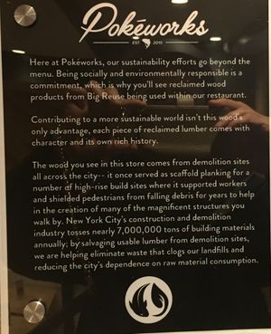 Wall notice at Pokeworks in New York City