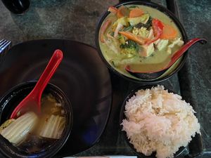 Tom Yum, Green Curry  at Asian Fusion Thai and Laos Cuisine in Fort Bragg