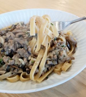 Mushroom pasta - close-up at Wholesome 홀썸 in Seoul